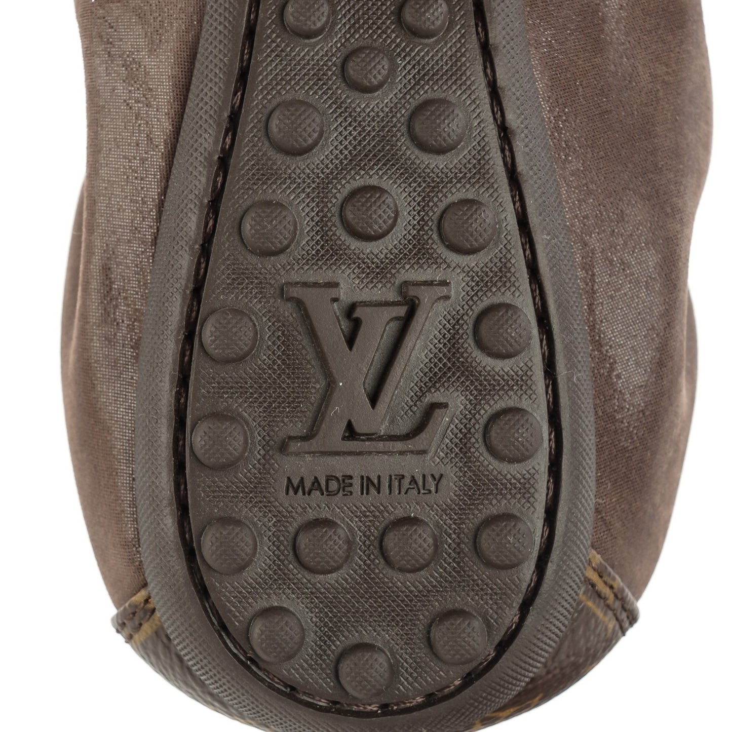 Iridescent Calfskin Monogram Lucky Ballerina Flats 35.5 Brown