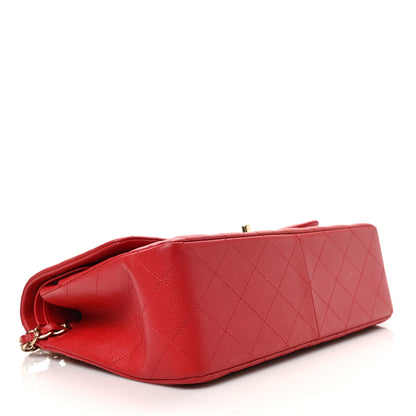 Chanel Caviar Quilted Jumbo Double Flap Red 4 of 10