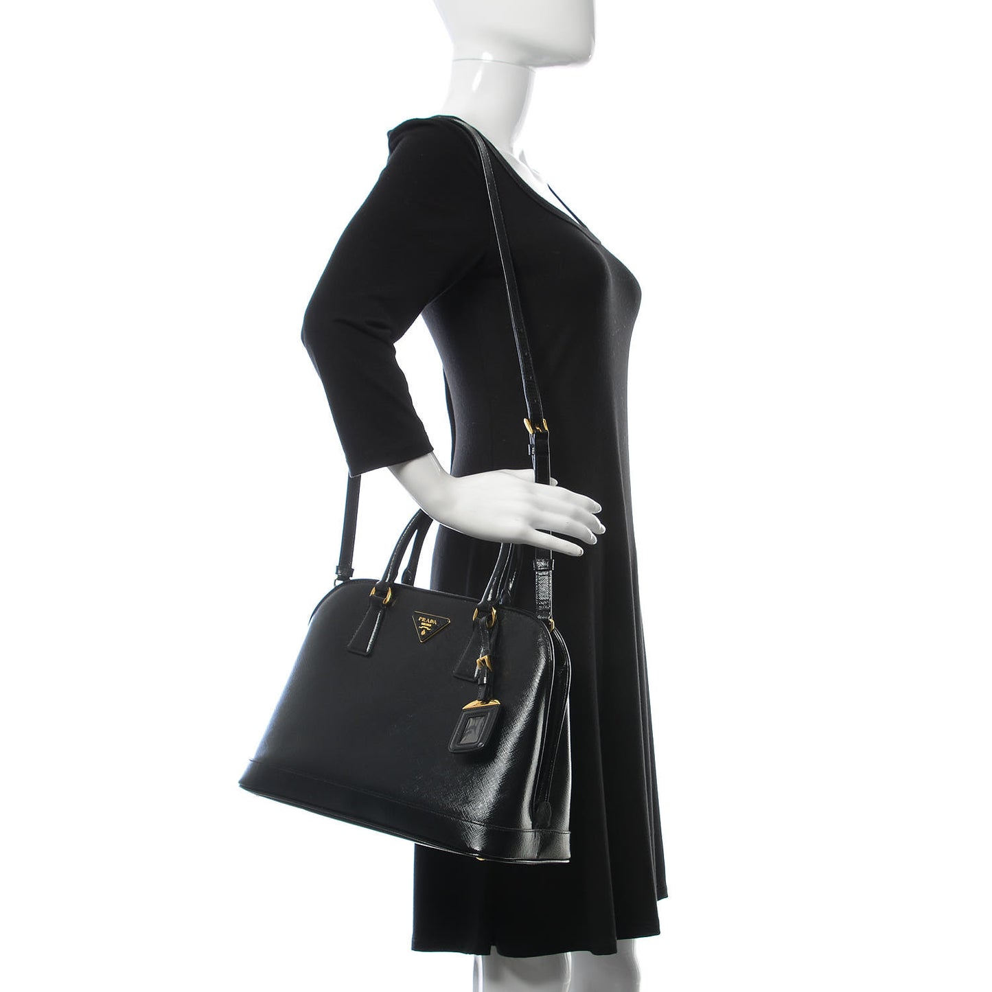 Saffiano Vernice Open Promenade Tote Black