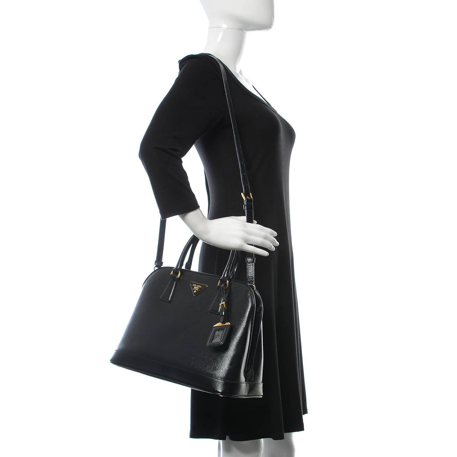 Prada Saffiano Vernice Open Promenade Tote Black 2 of 8