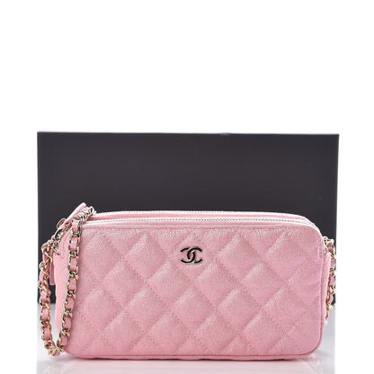 Chanel Iridescent Caviar Quilted Small Clutch With Chain Pink 22 of 22