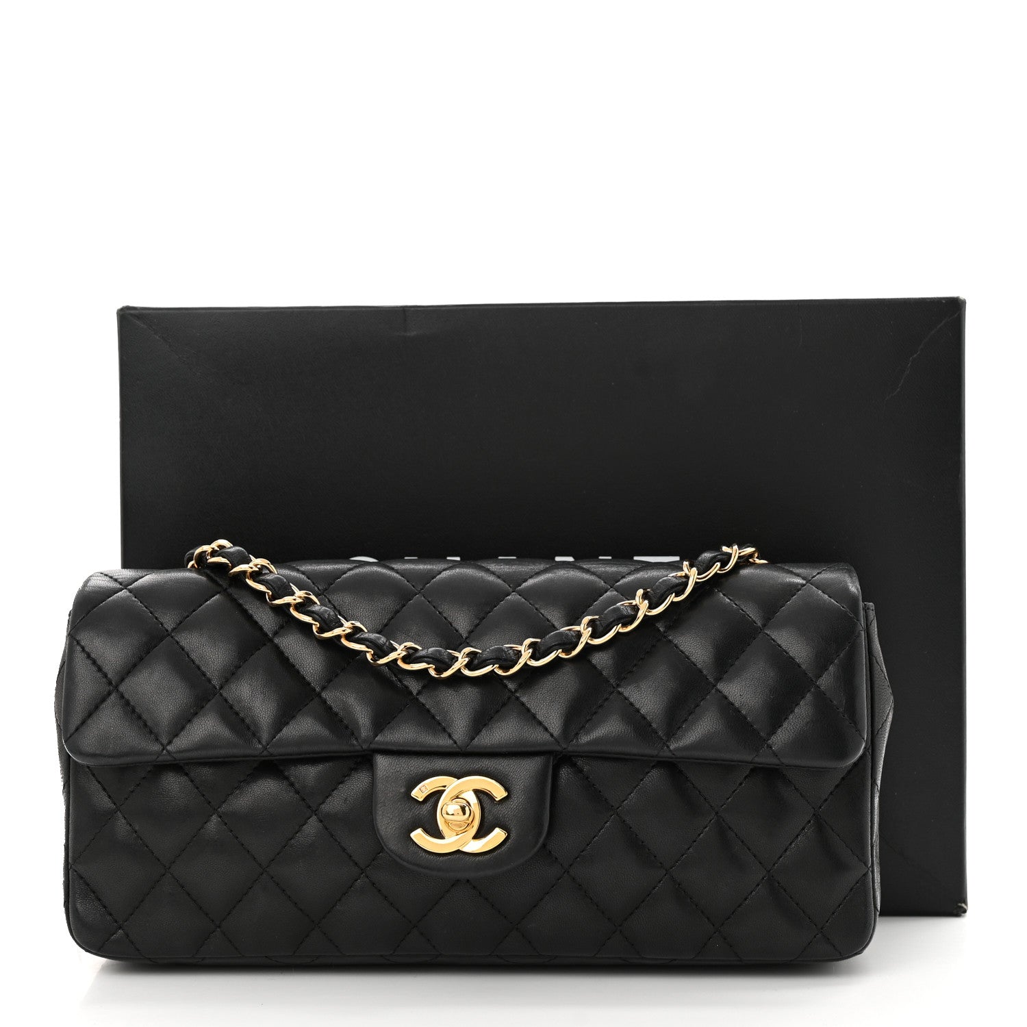 Chanel Lambskin Quilted East West Flap Black 12 of 12