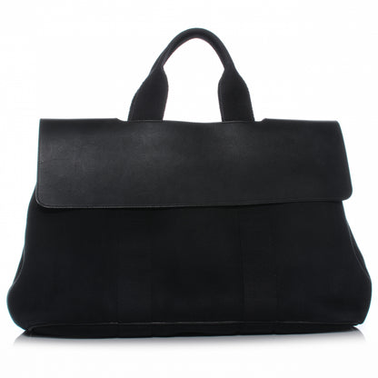 Hermes Herringbone Cotton and Leather Valparaiso Black 1 of 8