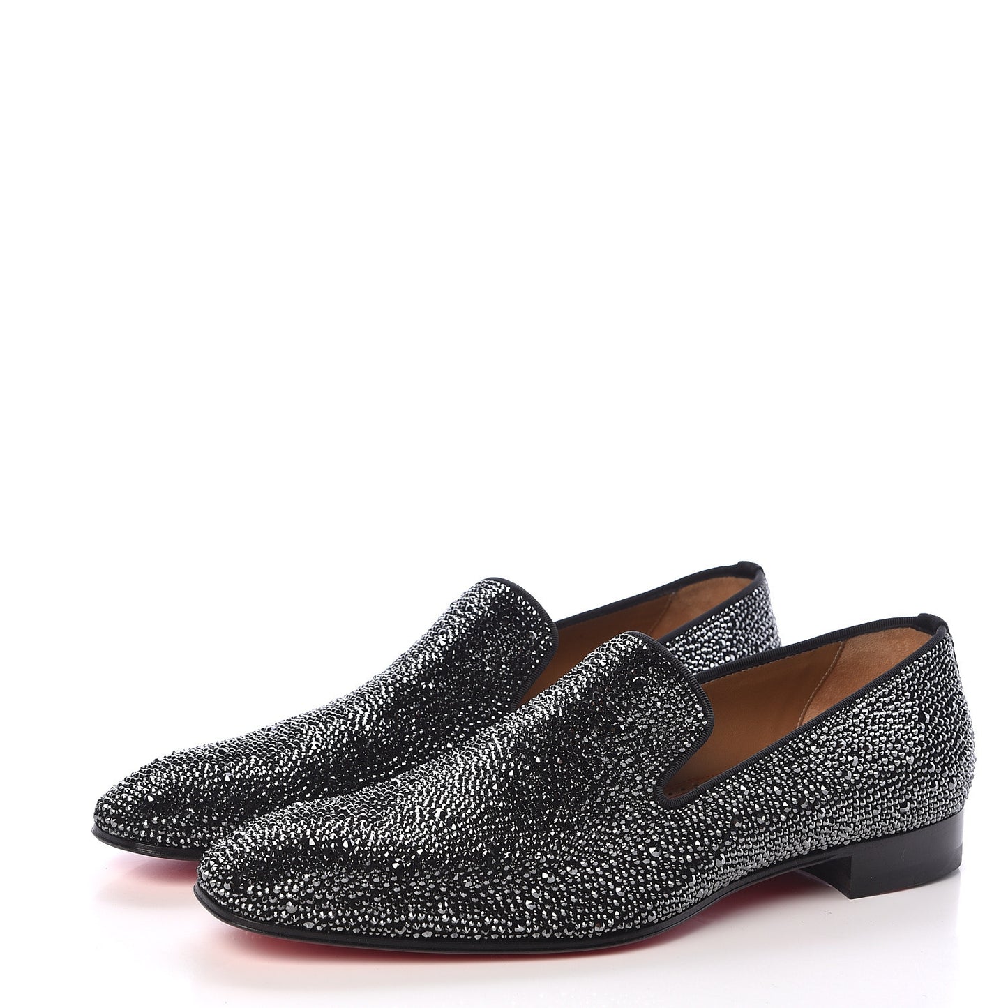 Strass Veau Velours Mens Dandelion Flat Loafers 42.5 Black