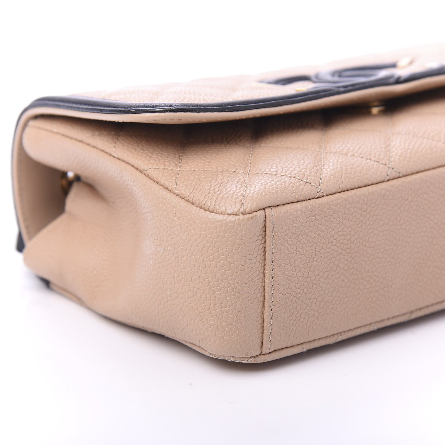 Chanel Caviar Quilted Small CC Filigree Flap Beige Black 7 of 13