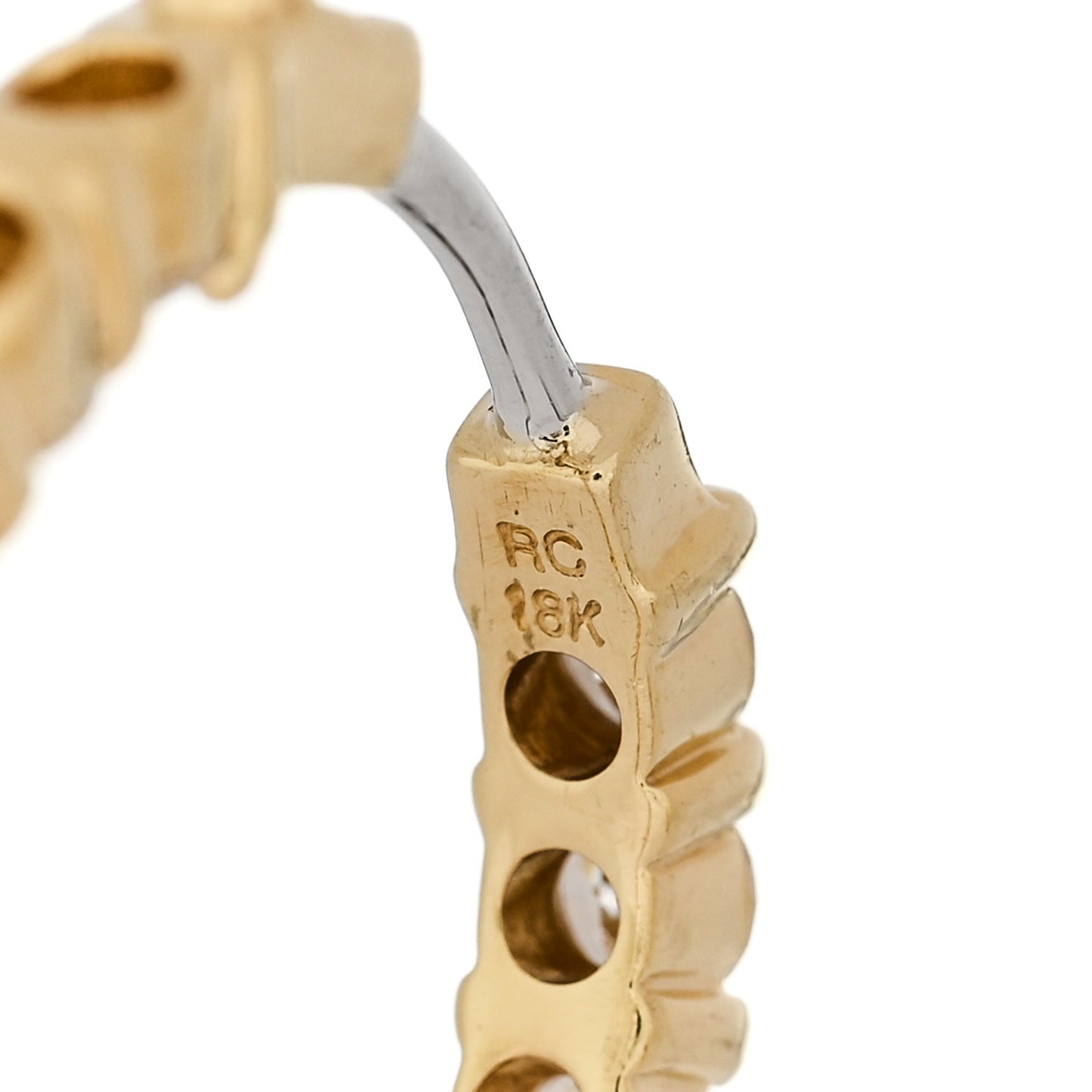 18K Yellow Gold Diamond 2.12ctw Inside Out Hoop Earrings