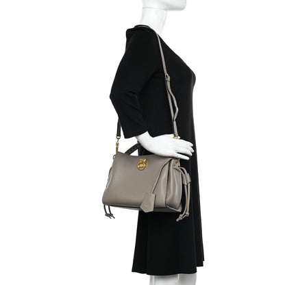 Mulberry Heavy Grain Small Iris Tote Powder Grey Dark Clay 2 of 8
