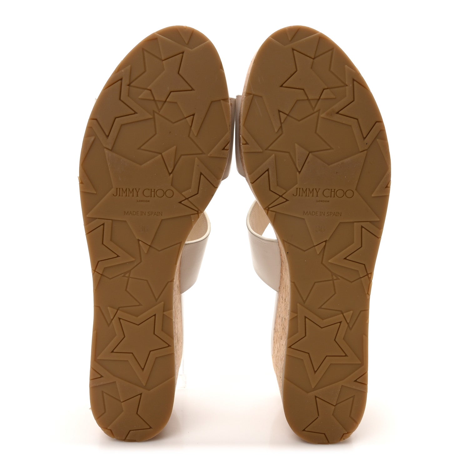 Jimmy Choo Calfskin Cork Duclet Wedge 90 Sandals 36 White Cuoio 6 of 8