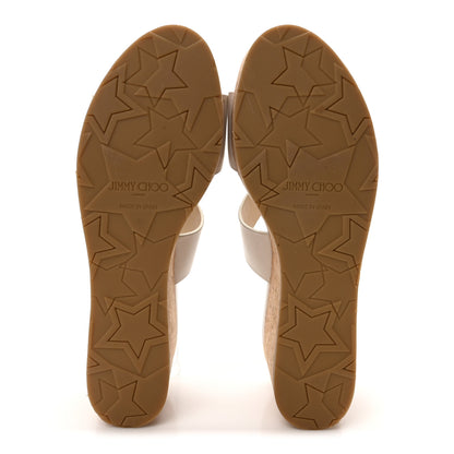 Jimmy Choo Calfskin Cork Duclet Wedge 90 Sandals 36 White Cuoio 6 of 8