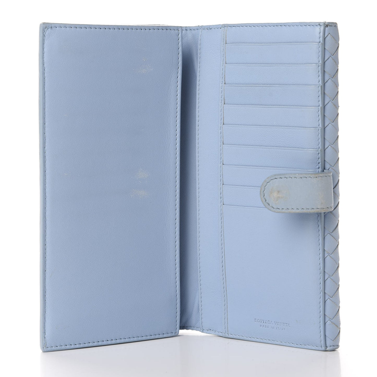 Nappa Intrecciato Continental Wallet Light Blue