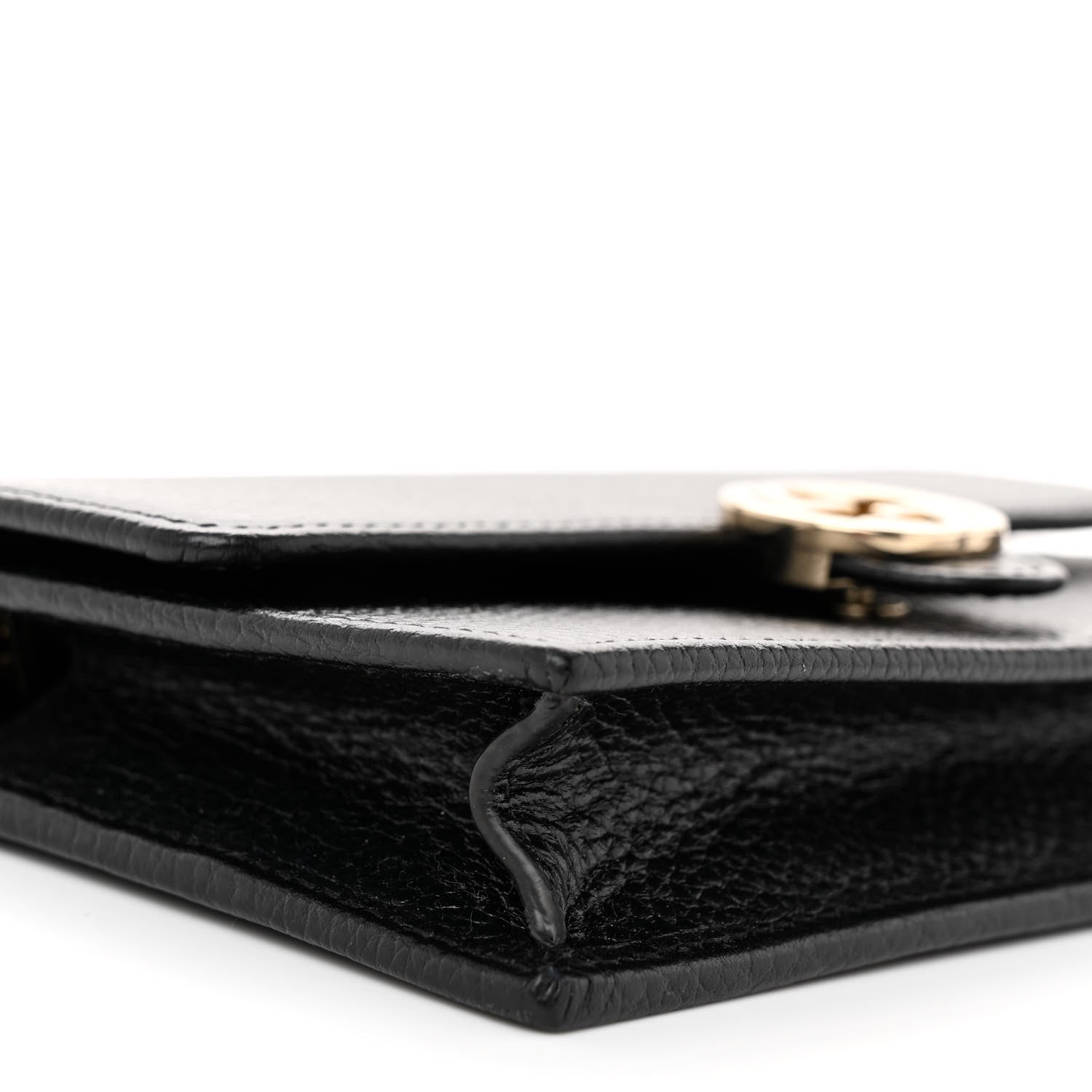 Gucci Dollar Calfskin Interlocking G Chain Wallet Black 9 of 10