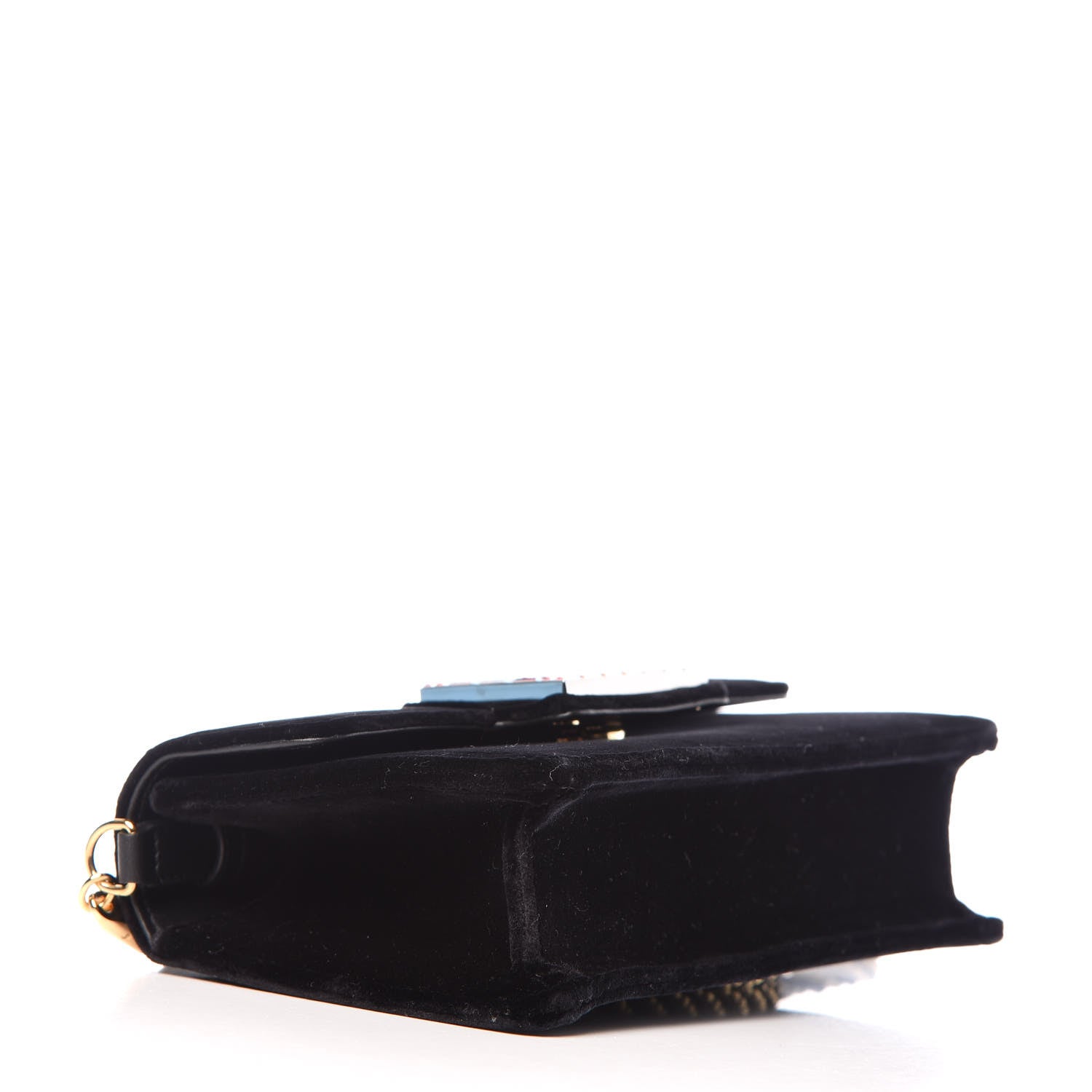 Gucci Velvet Crystal Square G Shoulder Bag Black 4 of 10