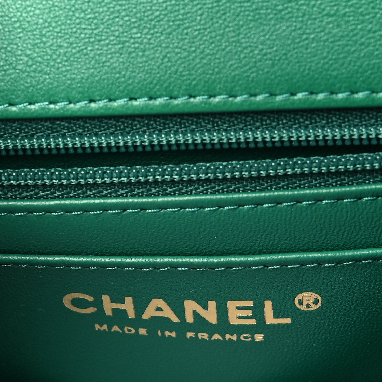 Chanel Lambskin Quilted Mini Top Handle Rectangular Flap Green 6 of 11