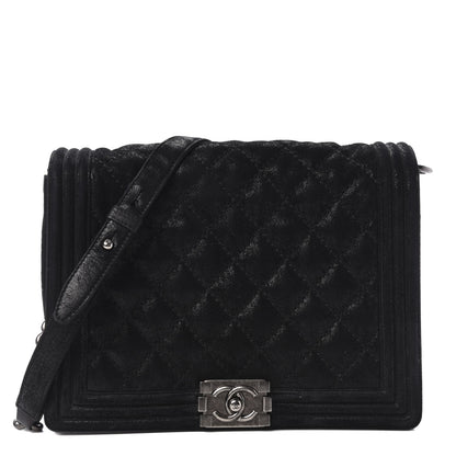 Chanel Iridescent Calfskin Quilted New Medium Gentle Boy Flap Black 1 of 11