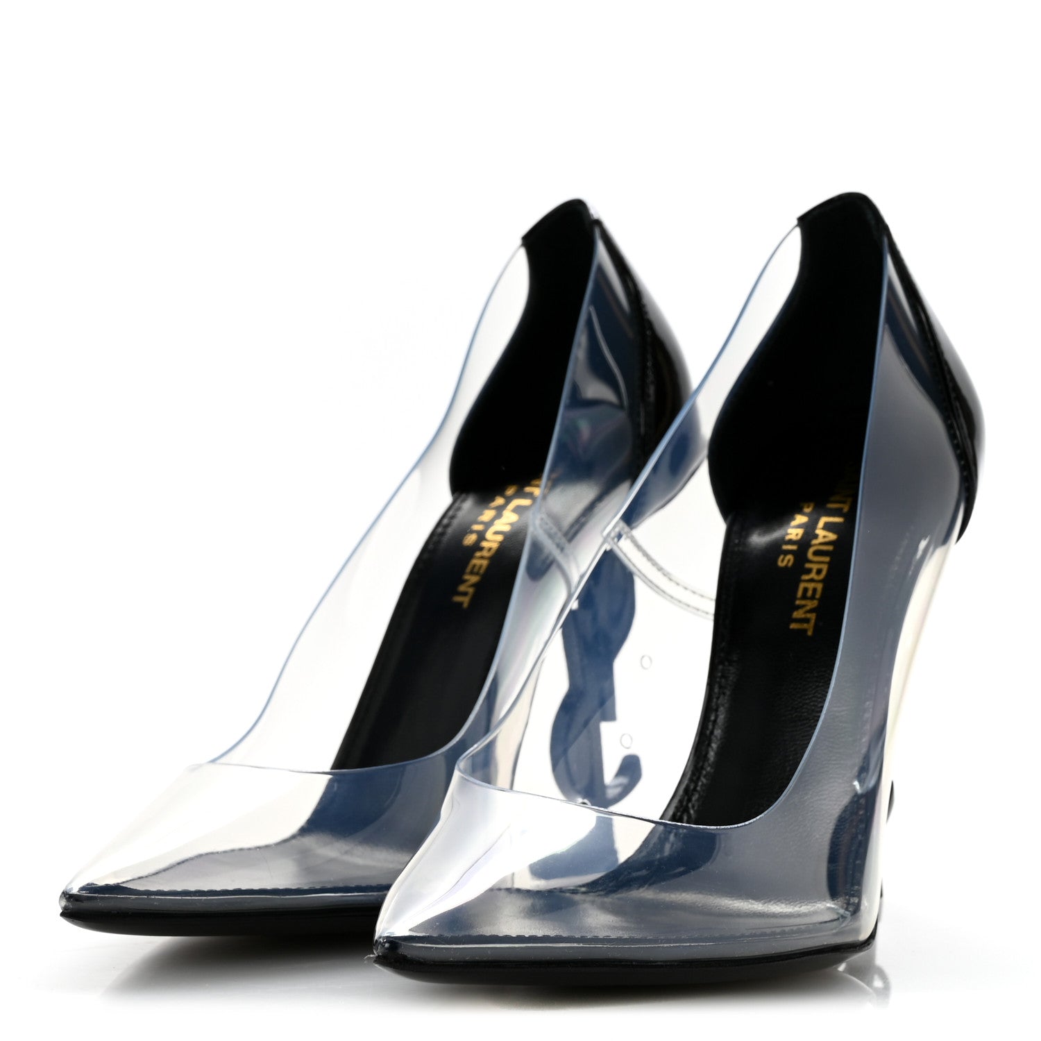 Saint Laurent Patent Calfskin PVC Opyum 110 Pump 36.5 Black Transparent 4 of 9