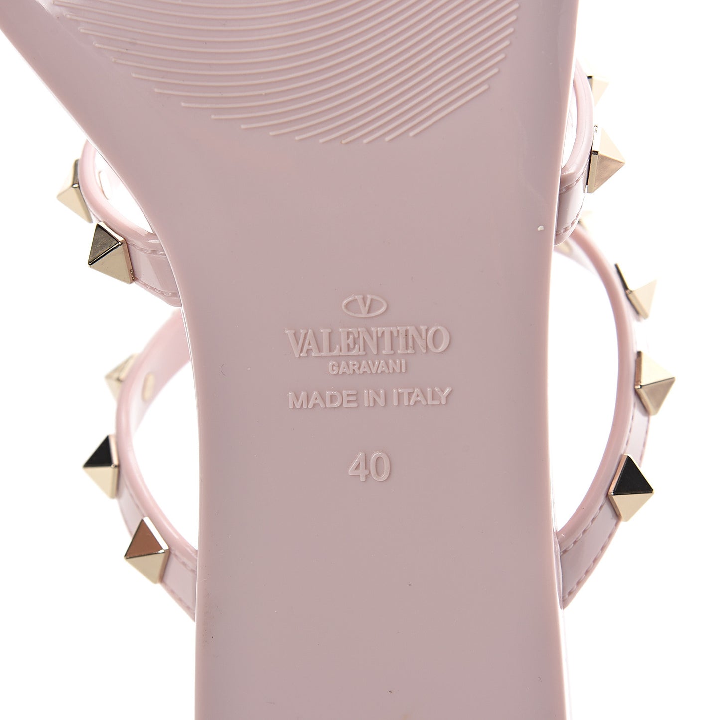 PVC Jelly Rockstud Caged Flat Thong Sandals 40 Water Rose