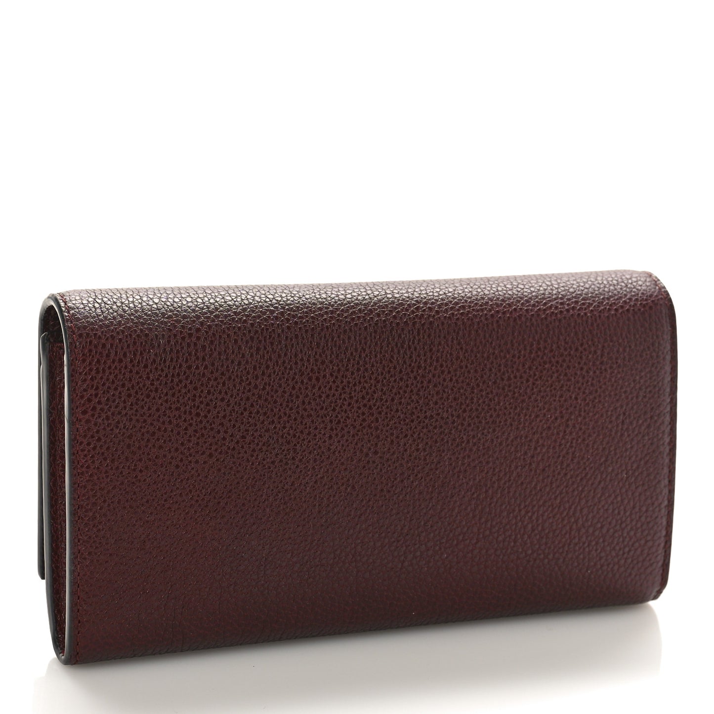 Grainy Calfskin Zumi Continental Wallet Vintage Bordeaux
