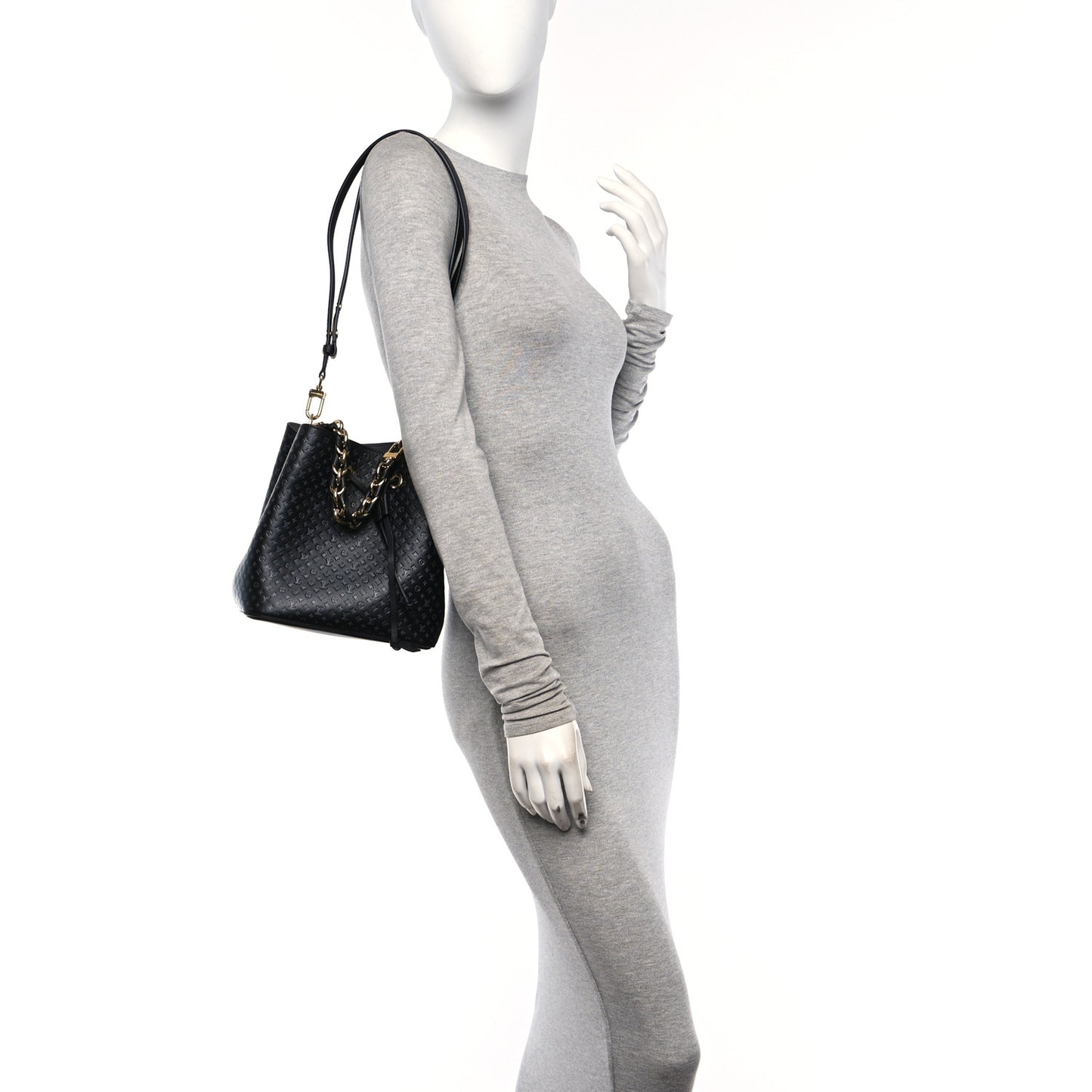 Calfskin Nanogram Embossed Neonoe BB Black