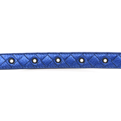 Bottega Veneta Metallic Nappa Intrecciato Belt 80 32 Blue 4 of 6