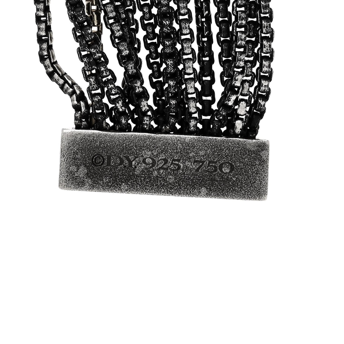 Darkened Sterling Silver 18K Yellow Gold Multi-Chain Bracelet