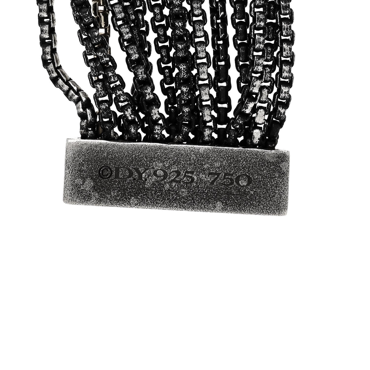 David Yurman Darkened Sterling Silver 18K Yellow Gold Multi-Chain Bracelet 3 of 3