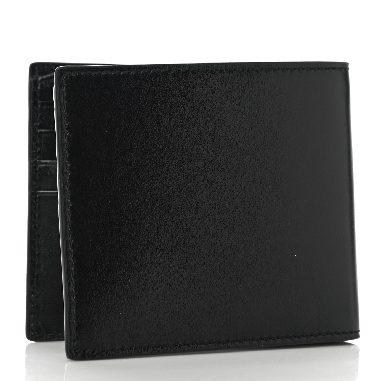 Plutone Calfskin Logo Bi-Fold Wallet Black