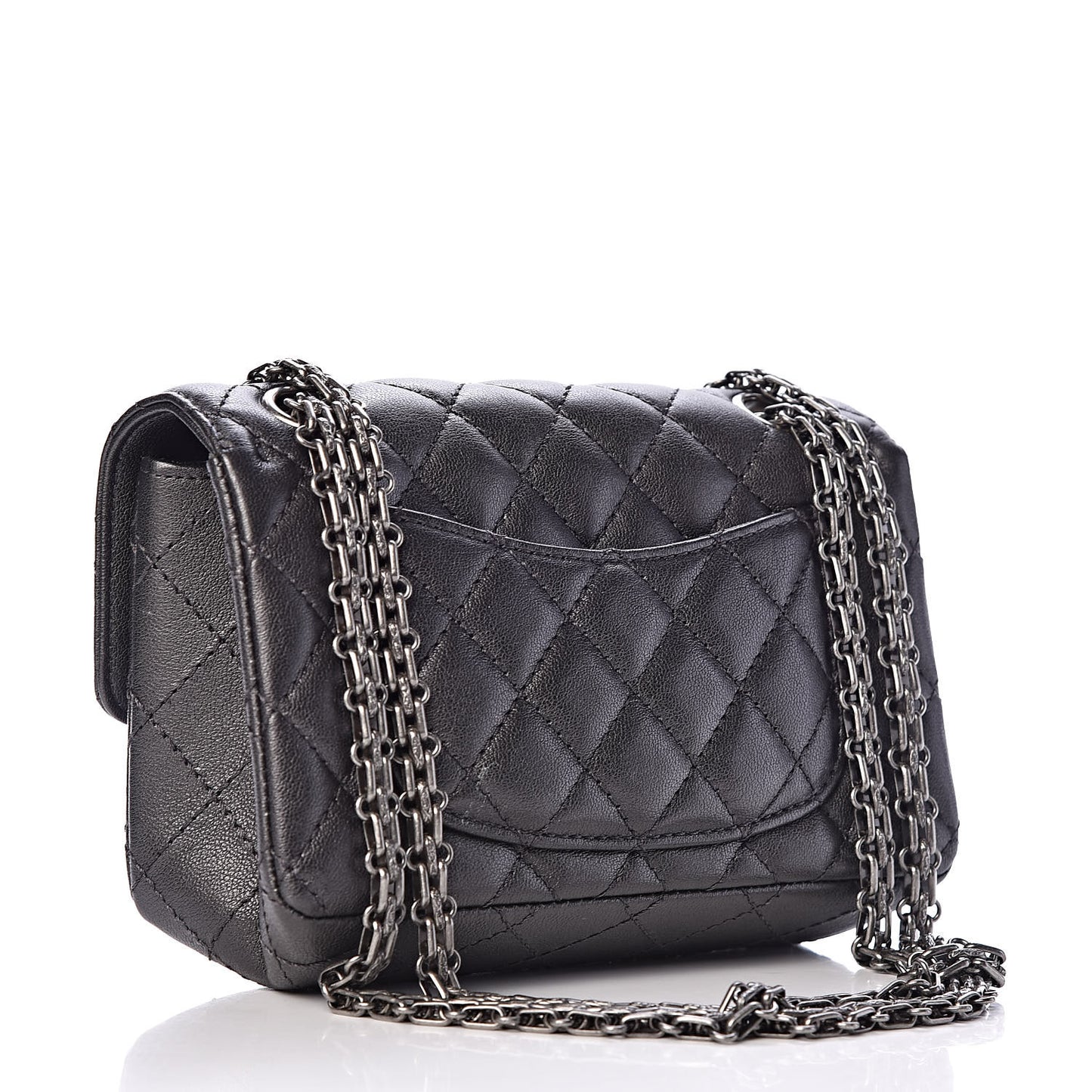 Sheepskin Quilted 2.55 Reissue Mini Flap Dark Grey