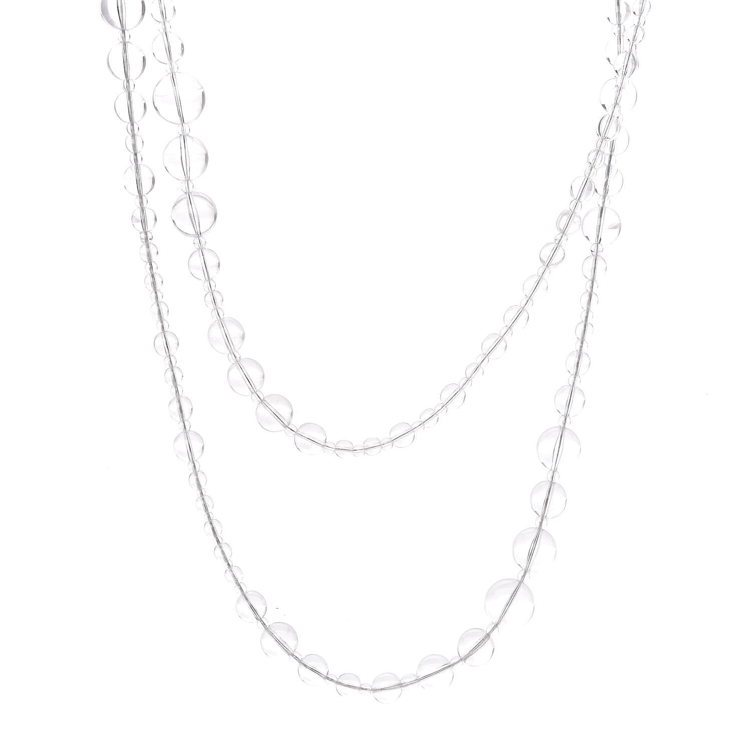 Chanel Crystal CC Double Strand Long Chain Necklace Transparent 1 of 6