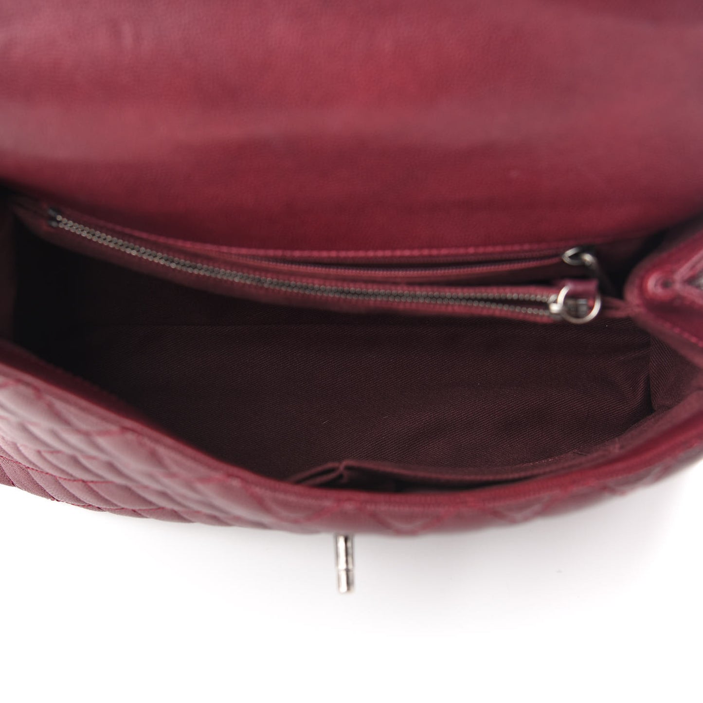 Caviar Quilted Medium Coco Handle Flap Burgundy