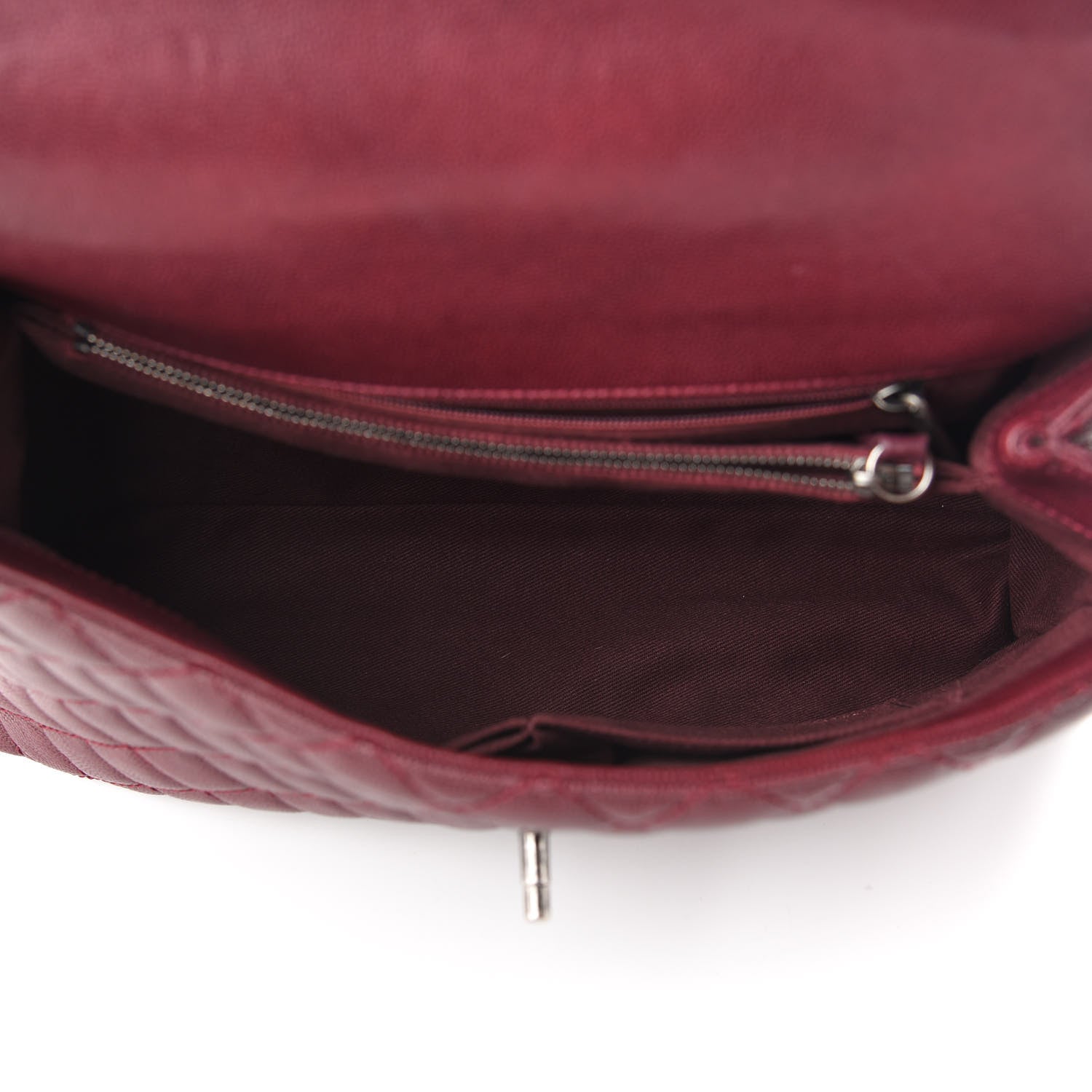 Chanel Caviar Quilted Medium Coco Handle Flap Burgundy 4 of 10