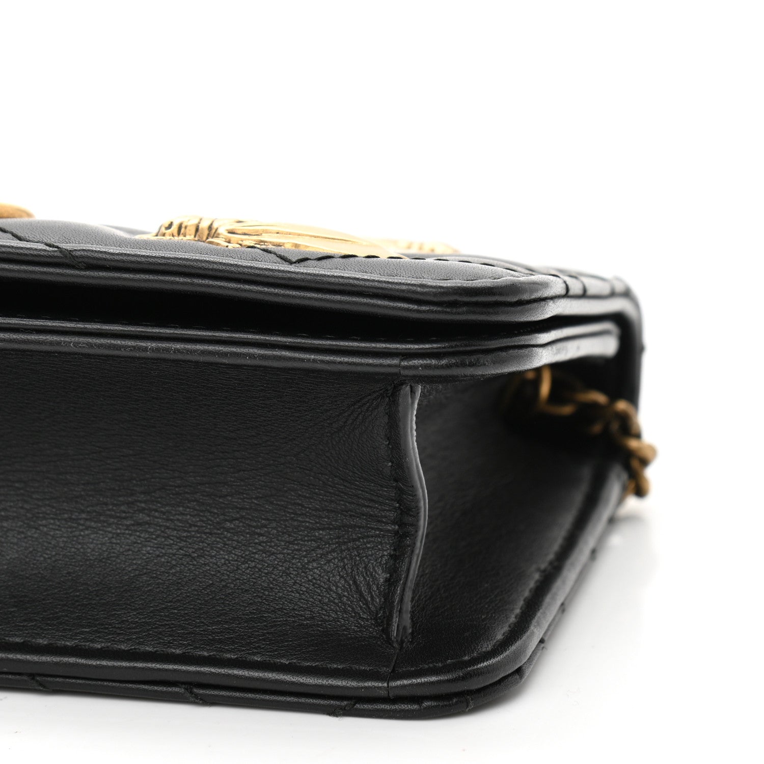 Gucci Calfskin Matelasse Mini Animal Studs GG Marmont Bag Black 9 of 10