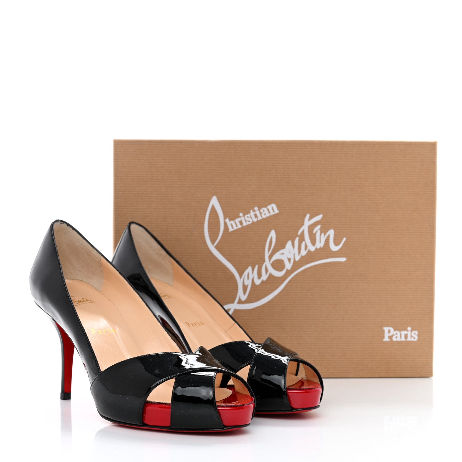 Christian Louboutin Patent Shelley 90 Pumps 36.5 Black Red 10 of 10
