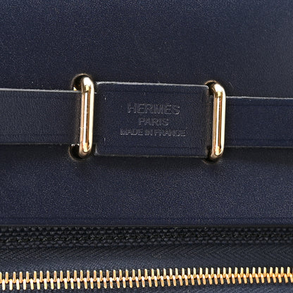 Hermes Military Toile Vache Hunter Herbag Zip Retourne 20 Bleu Indigo 5 of 10