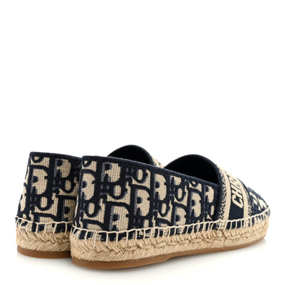 Christian Dior Oblique Embroidered Granville 15mm Espadrilles 38 Deep Blue 4 of 8
