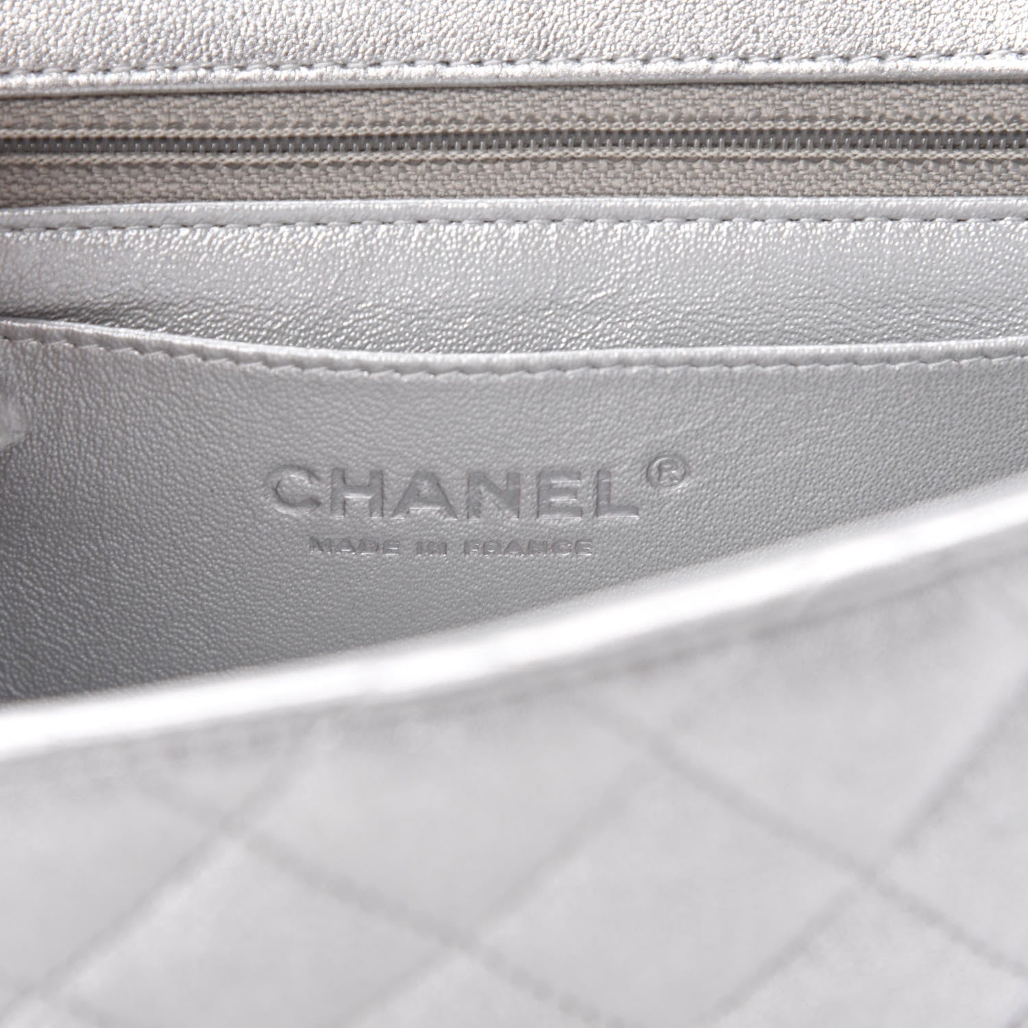 Chanel Metallic Lambskin Quilted Mini Square Flap Silver 8 of 11