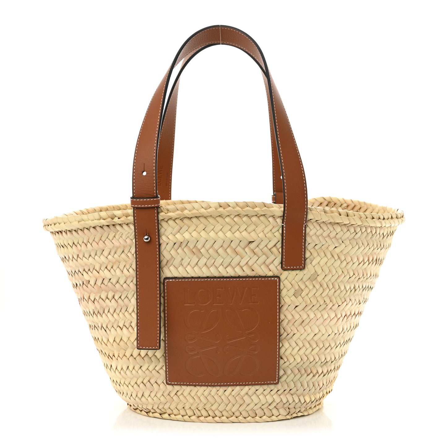 Raffia Medium Basket Tote Bag Natural Tan