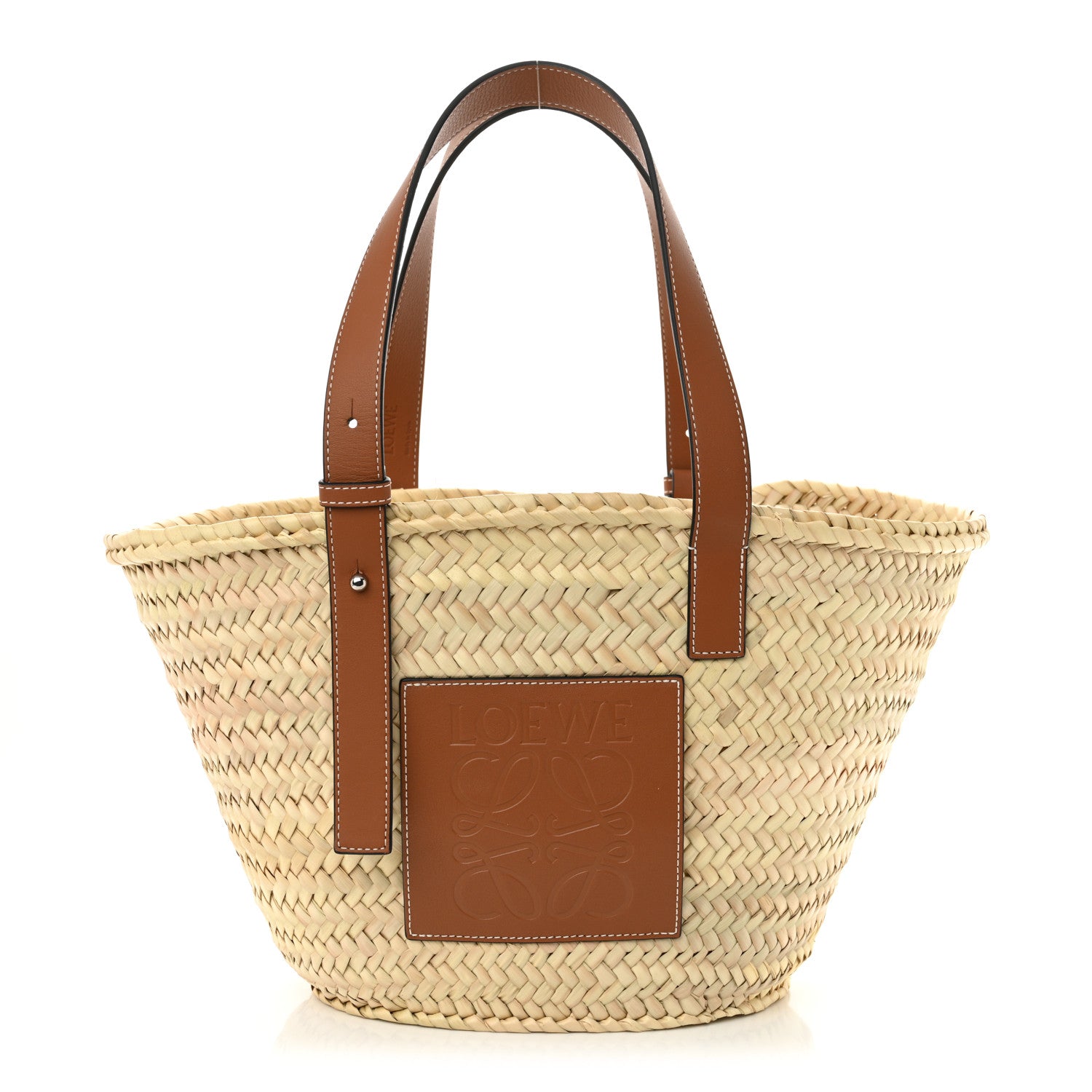 Loewe Raffia Medium Basket Tote Bag Natural Tan 1 of 10
