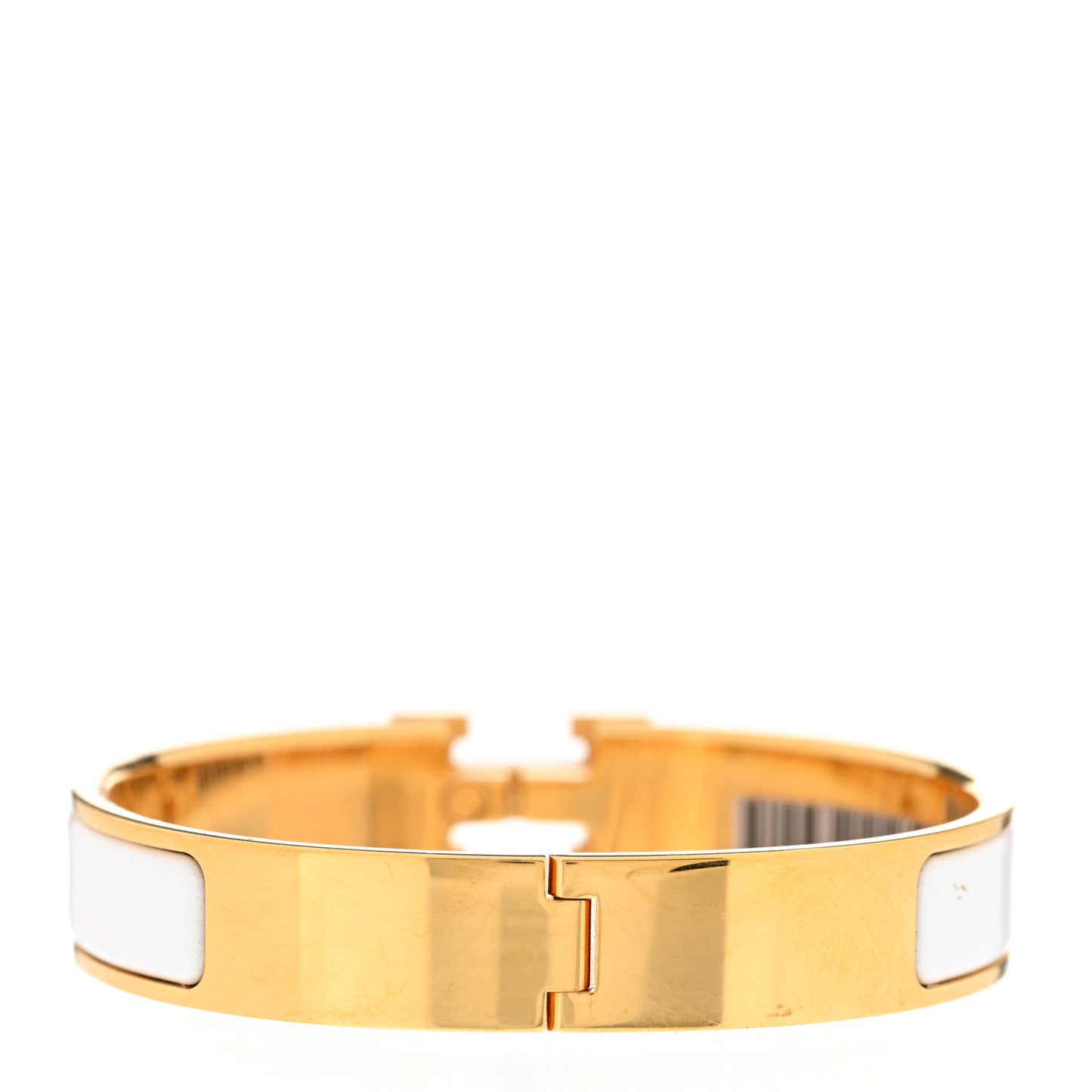 Enamel Narrow Clic Clac H Bracelet GM White