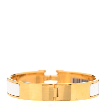 Hermes Enamel Narrow Clic Clac H Bracelet GM White 3 of 5