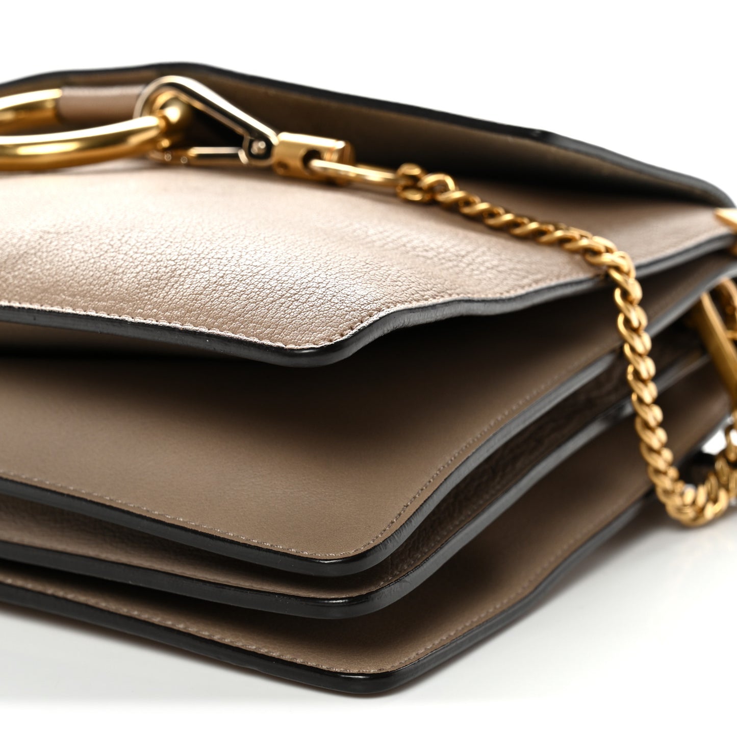 Goatskin Medium Faye Shoulder Bag Motty Grey
