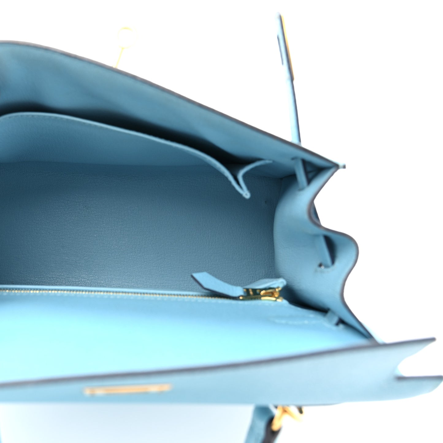 Madame Calfskin Kelly Sellier 25 Bleu Du Nord
