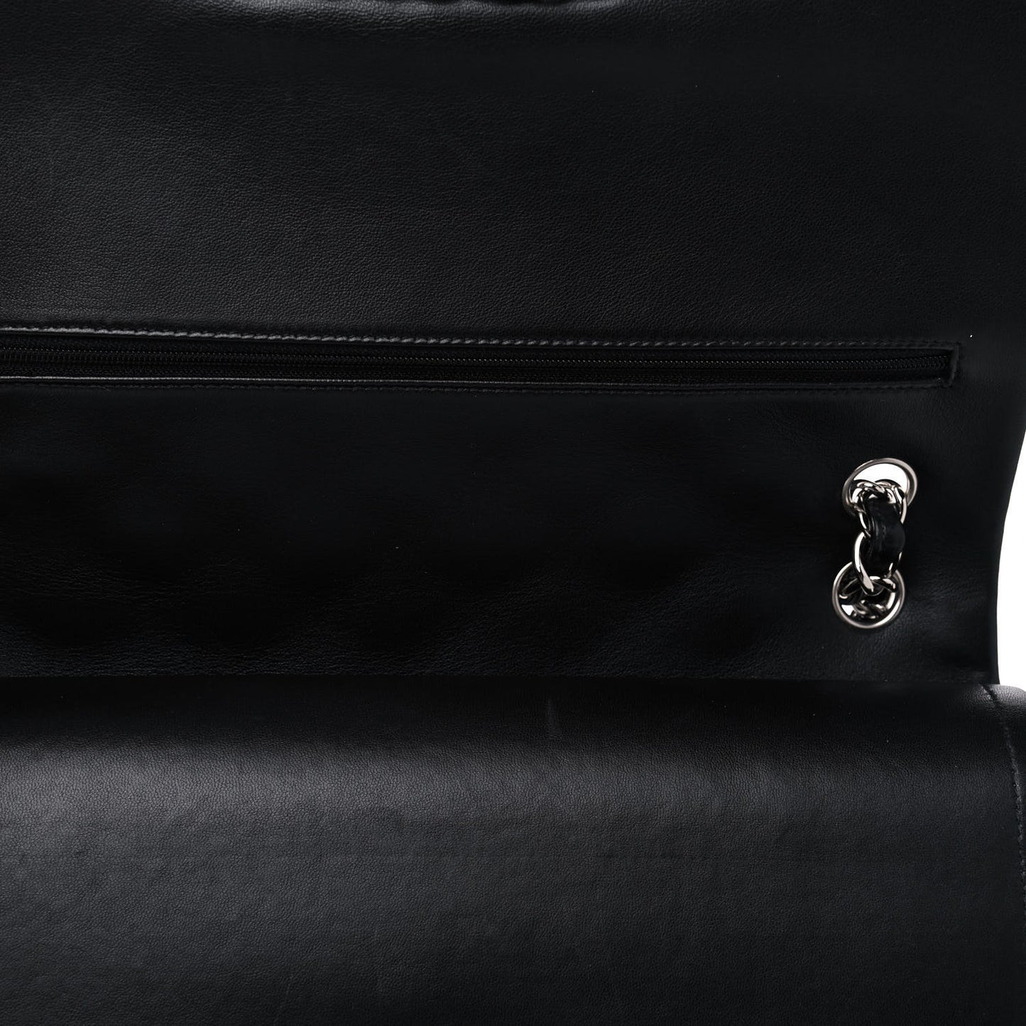 Lambskin Quilted Jumbo Double Flap Black