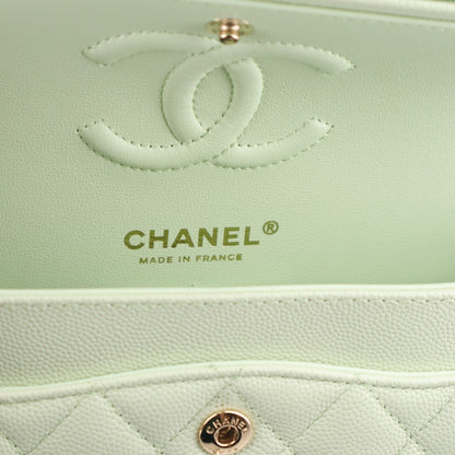 Chanel Caviar Quilted Small Double Flap Light Green 6 of 11