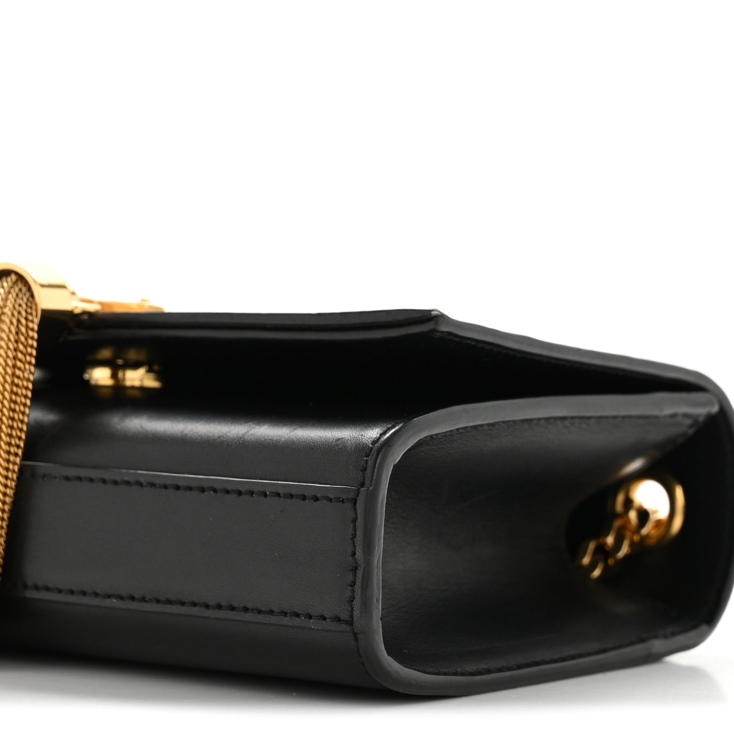 Calfskin Small Classic Monogram Kate Tassel Satchel Black
