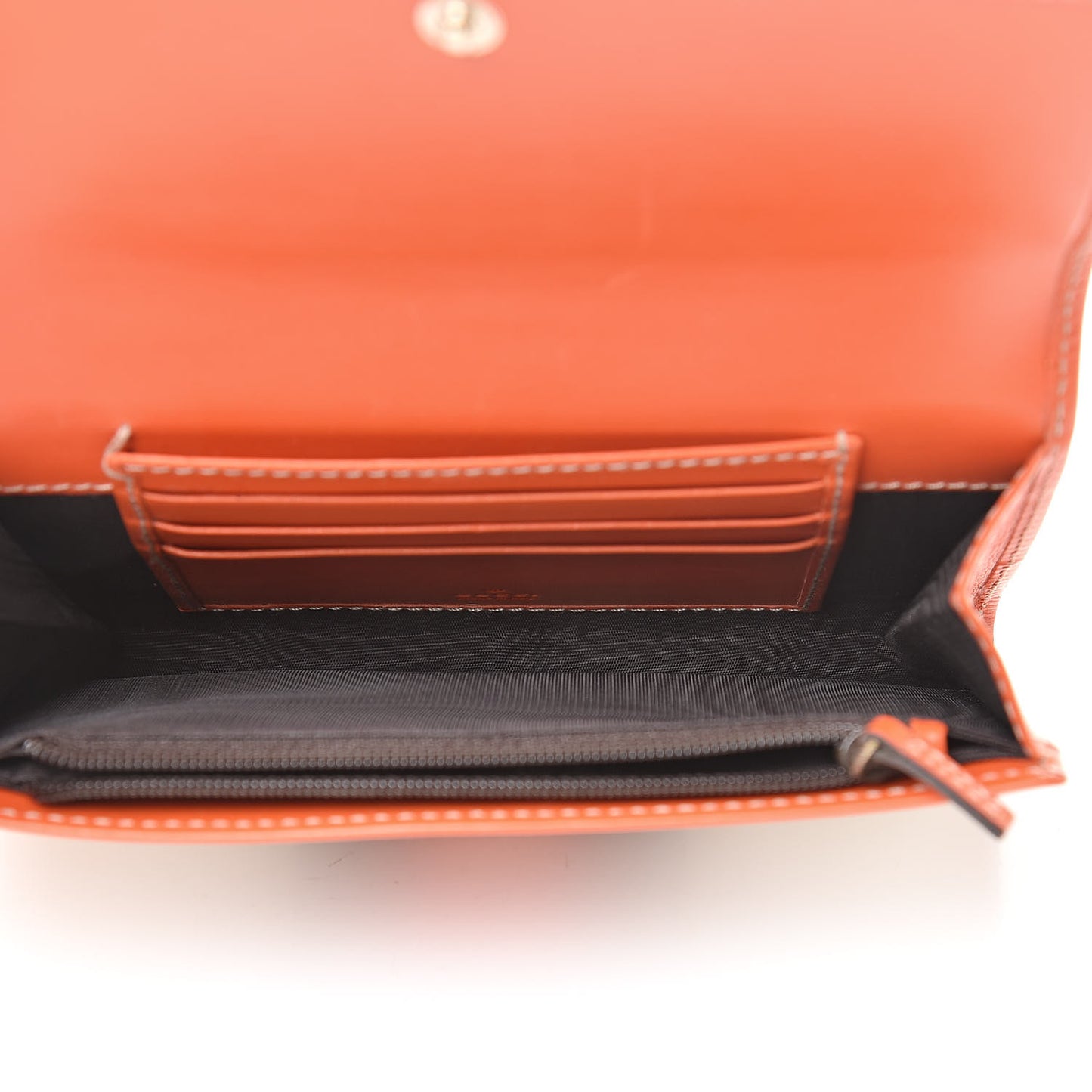 GG Plus Monogram Web Stripe Joy Card Case Wallet Orange White