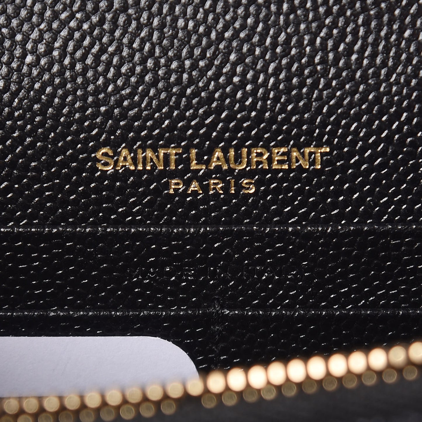 Grain De Poudre Matelasse Chevron Monogram Envelope Chain Wallet Black