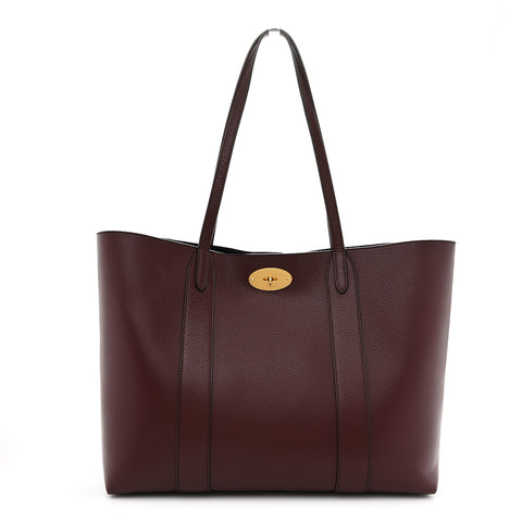 Small Classic Grain Bayswater Tote Burgundy Oxford Blue