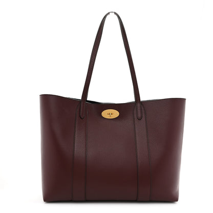 Mulberry Small Classic Grain Bayswater Tote Burgundy Oxford Blue 1 of 10