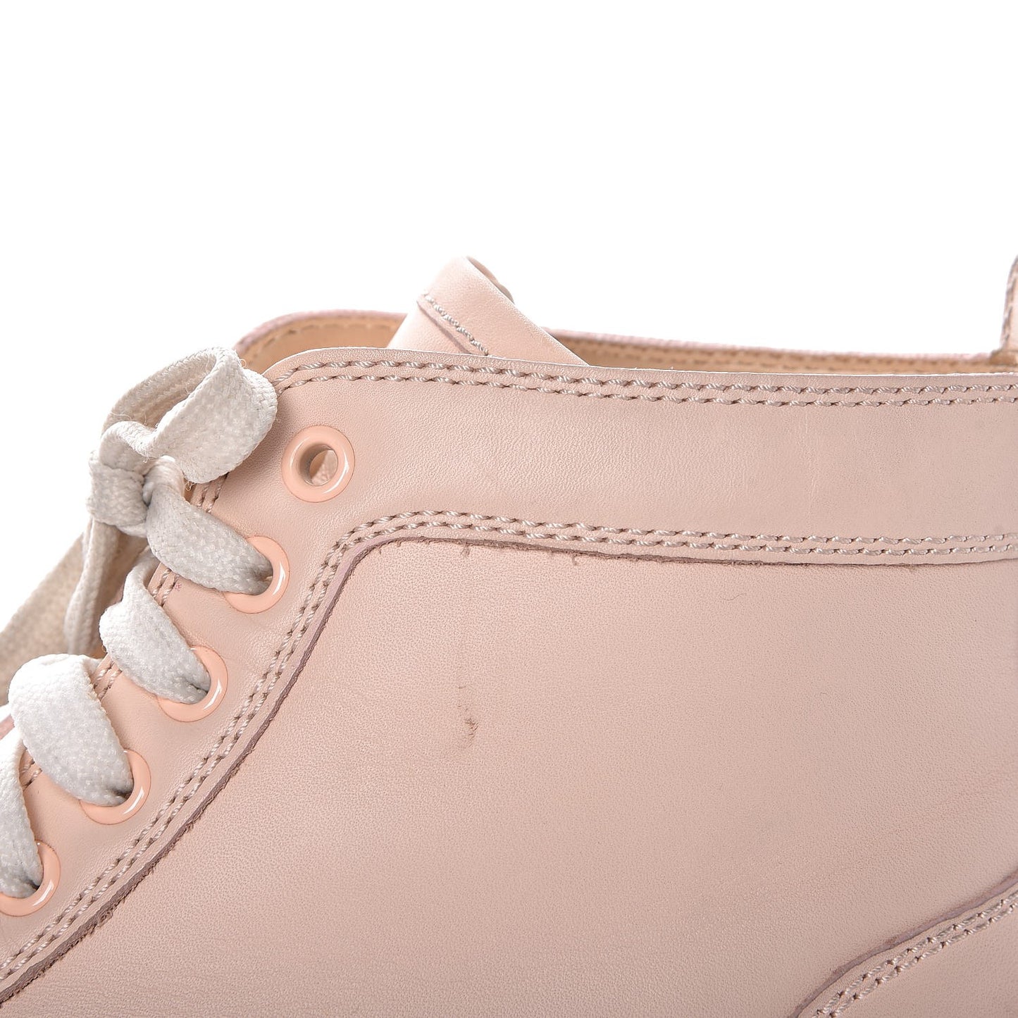 Patent Calfskin Lou Spikes Flat Sneakers 38 Poudre