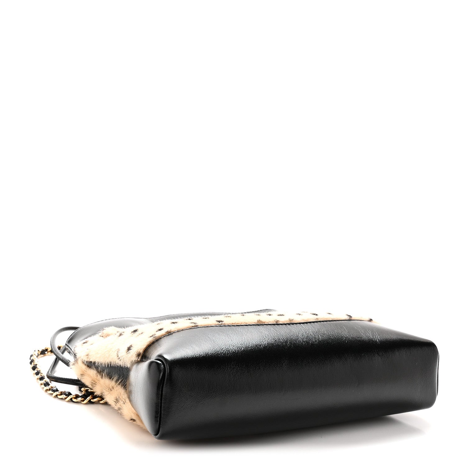 Chanel Shiny Lambskin Pony Hair Cheetah Printed Mini 31 Shopping Bag Light Beige Black 4 of 11